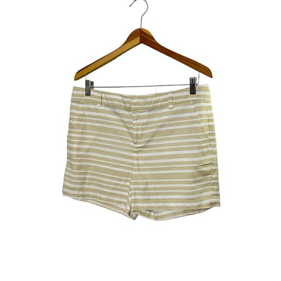 Tommy Hilfiger Pants - Tommy Hilfiger Tan & White Stripe Ribbed Shorts Women's Size 10